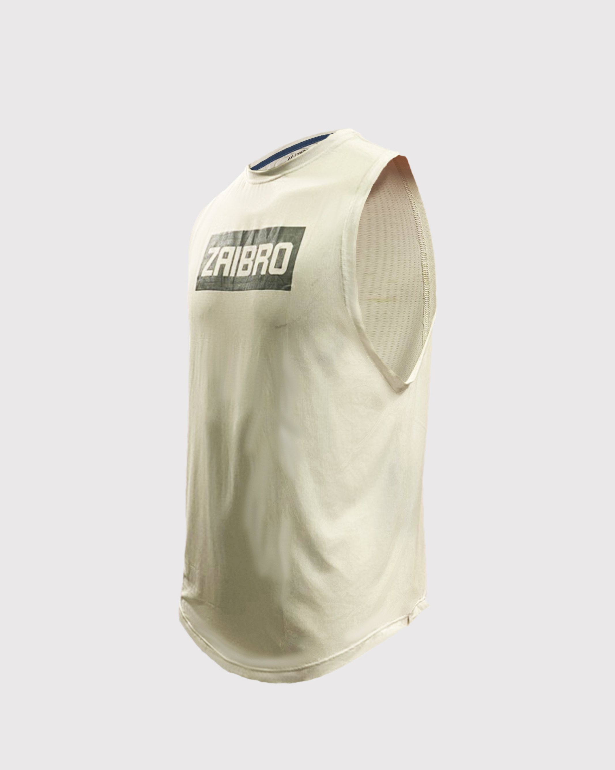 Áo ba lỗ thể thao Droparm muscle Tanktop trắng_ zaibro