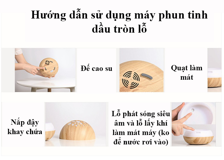 Máy khuếch tán tinh dầu tròn lỗ vàng