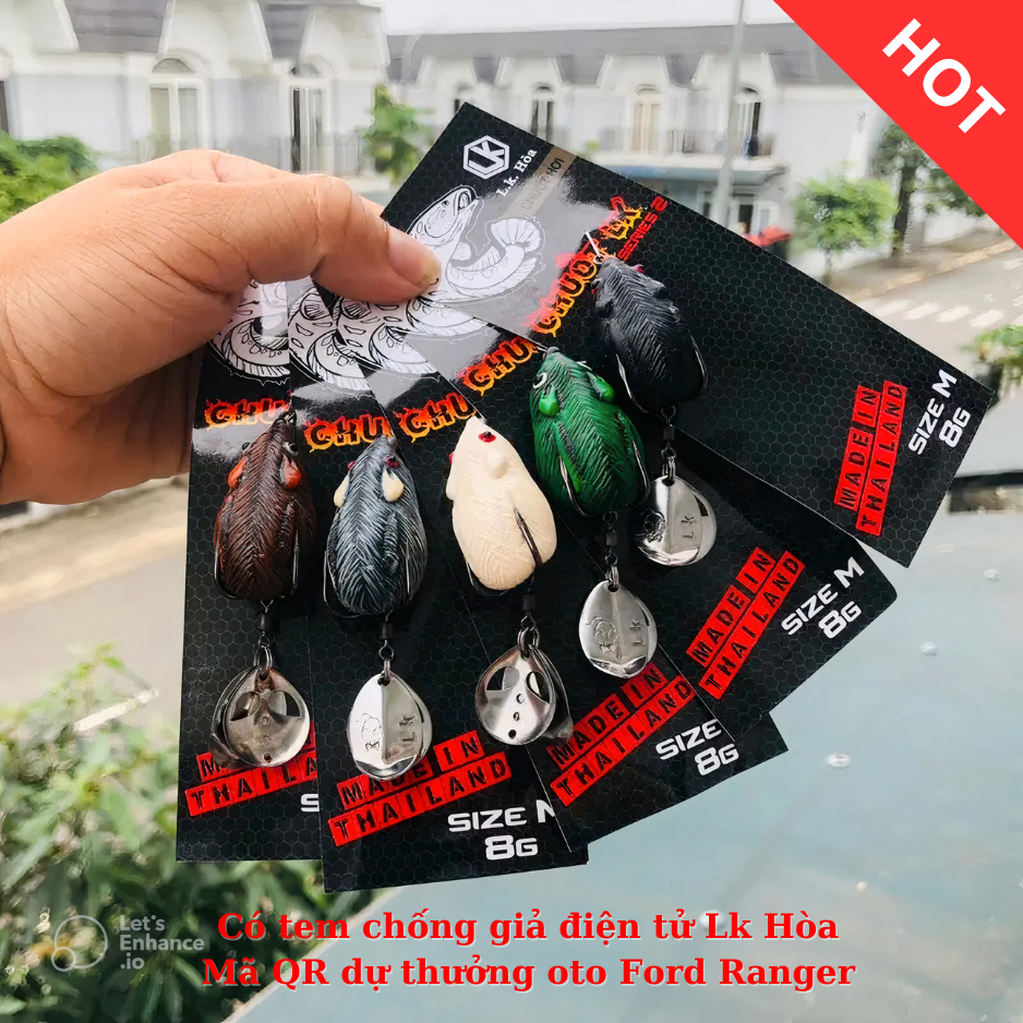 Mồi câu lure Chuột Lk Hòa 8g Lưỡi BKK 2 thìa Action mạnh Thiết kế dòng cao su xịn