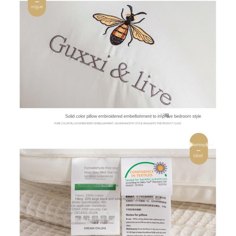 Ong Tương Sợi Gối Khách Sạn Năm Sao Gối Đơn Chăn Ga Gối Cổ Tử Cung Gối Chần Gòn Màu Trắng 1 King