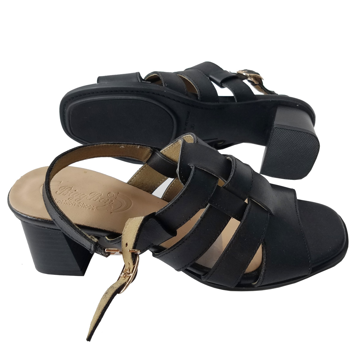 Giày Sandal Cao Gót Da Bò BIGGBEN Cao 5 Phân SDCG134