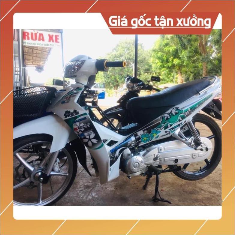 Tem rời sirius đầu lân dán xe trắng