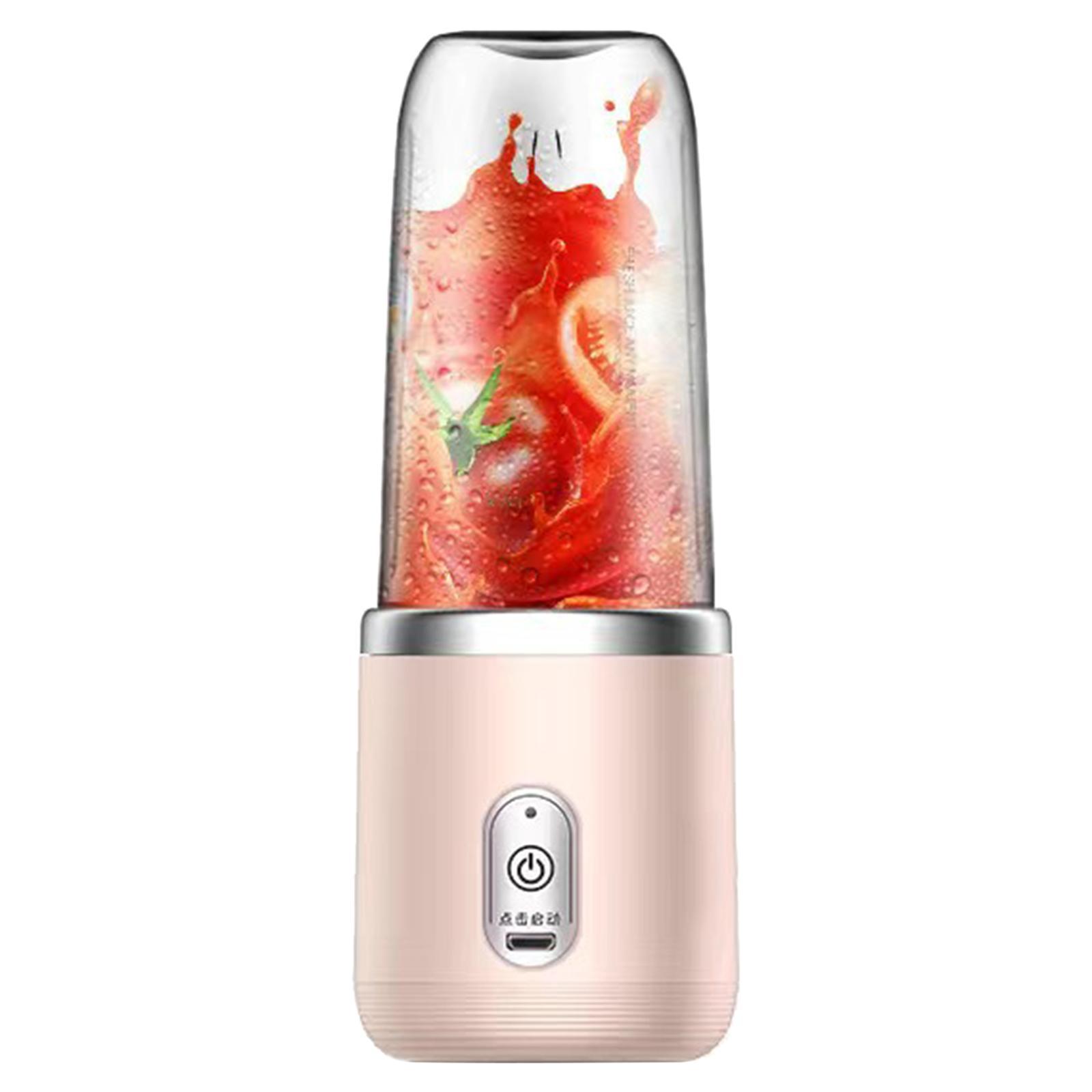 6 Blades Mini Juicer Cup Extractor, Fruit Squeezer, USB Rechargeable, 400ml Portable Blender for Shakes Smoothies Baby Food Fruit Machine