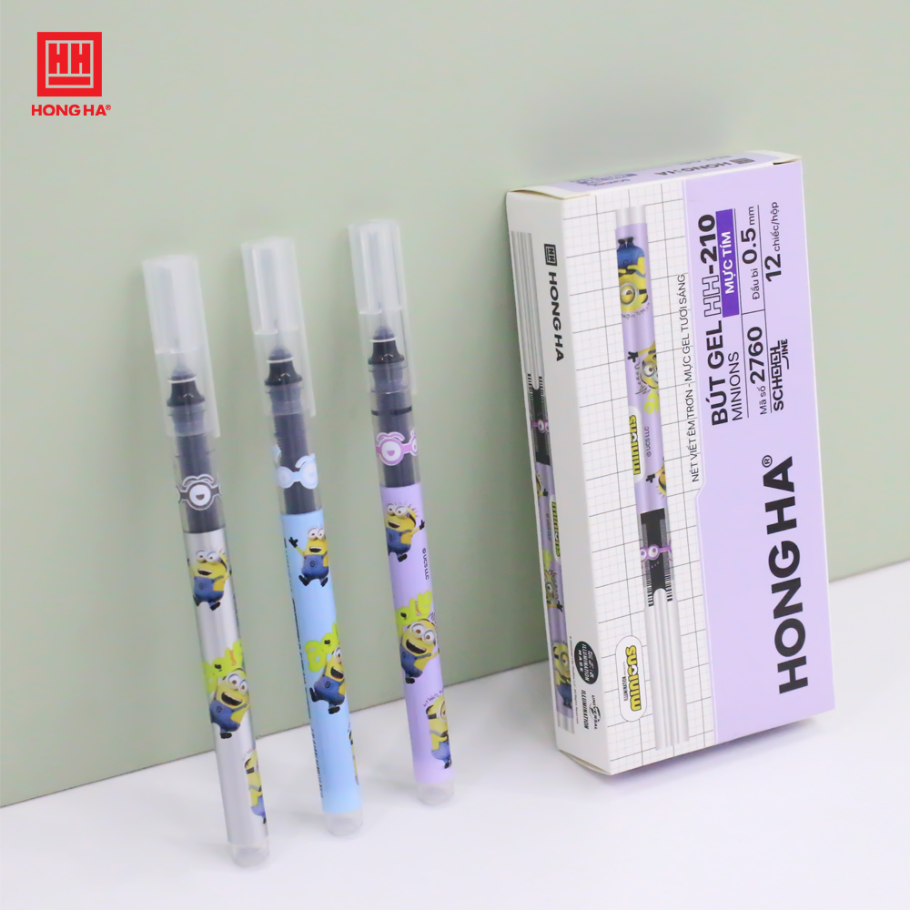 Bút gel Minions - HH - 210 (Xanh, đen, tím) (0.5mm) - 2760