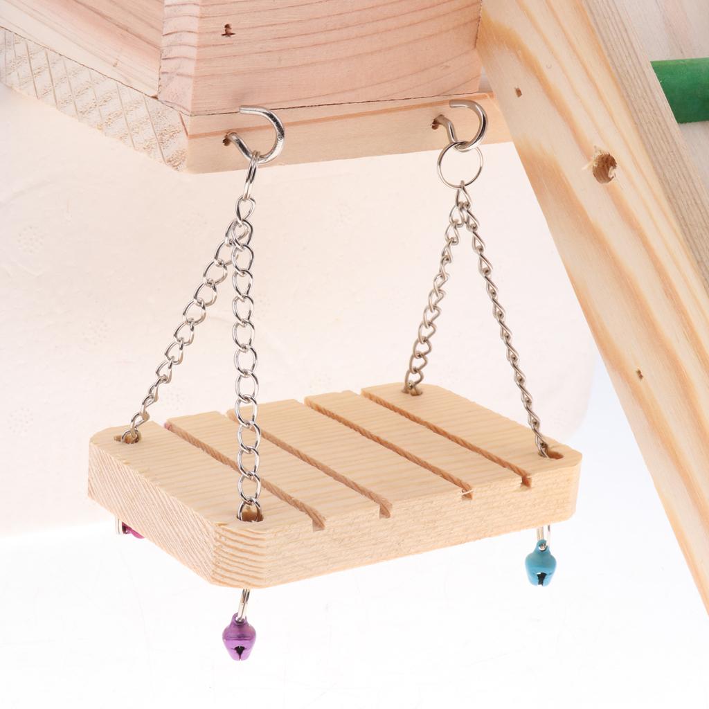 Wooden Swing Ladder Platform for Mouse, Chinchilla, Rat, Gerbil and Hamster