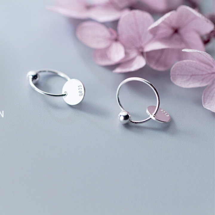 Khuyên tai bạc đẹp - Bông tai Bạc Nữ 925 Nấm trắng dễ thương