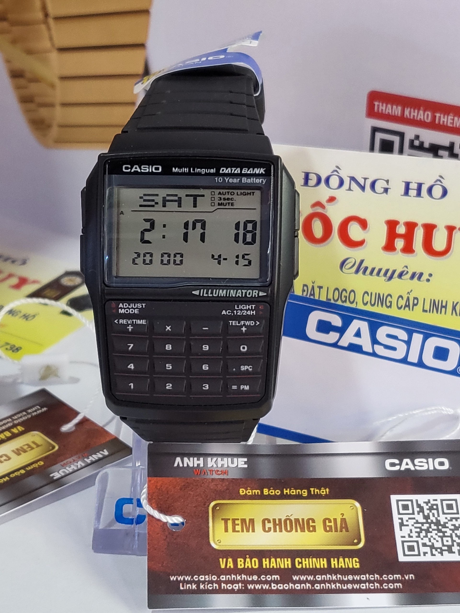 Đồng Hồ Nam Casio DBC-32-1ADF –Kính Nhựa– Quartz (pin) – Dây Cao Su