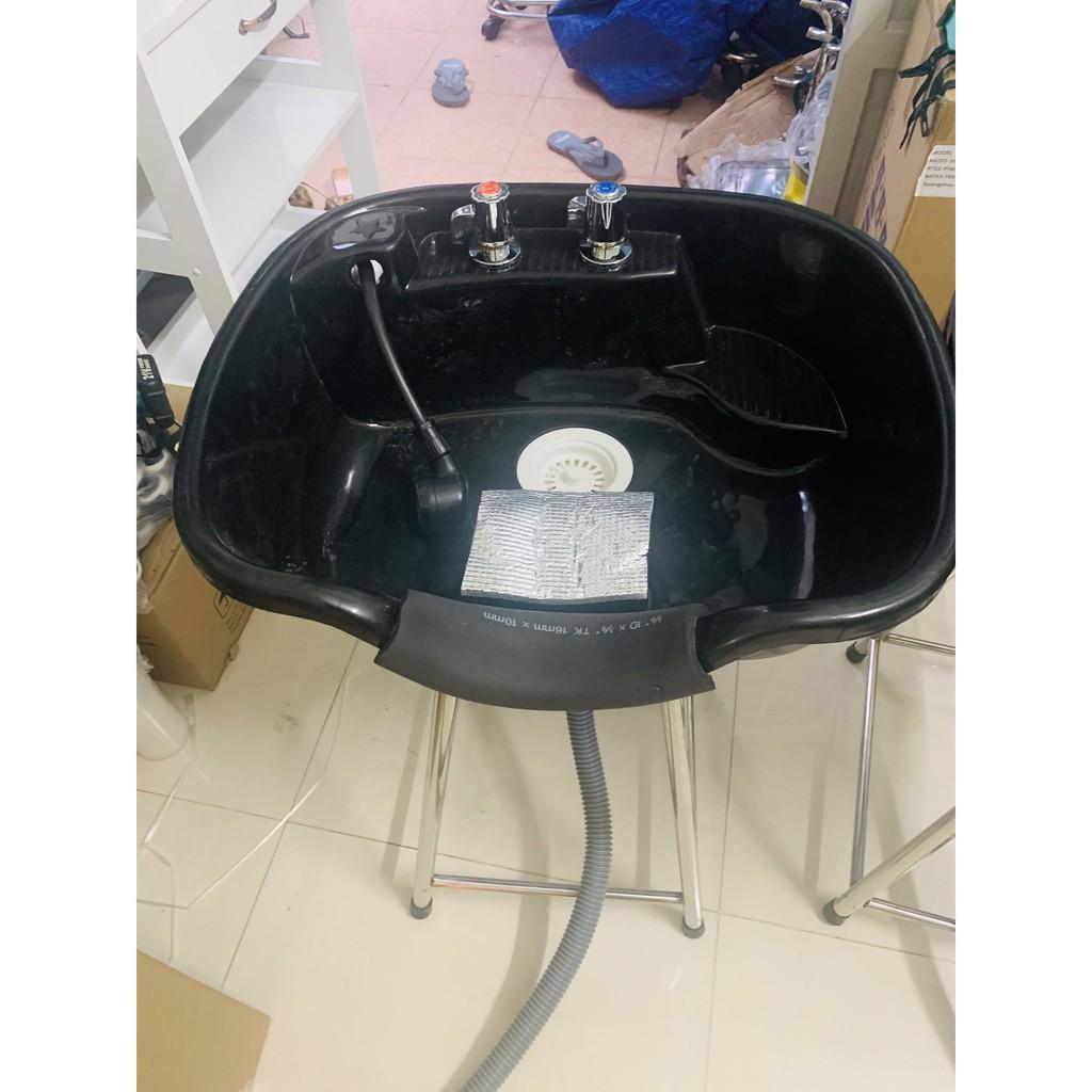 BỒN NHỰA GỘI ĐẦU CHÂN INOX CÓ VAN NƯỚC NÓNG LẠNH