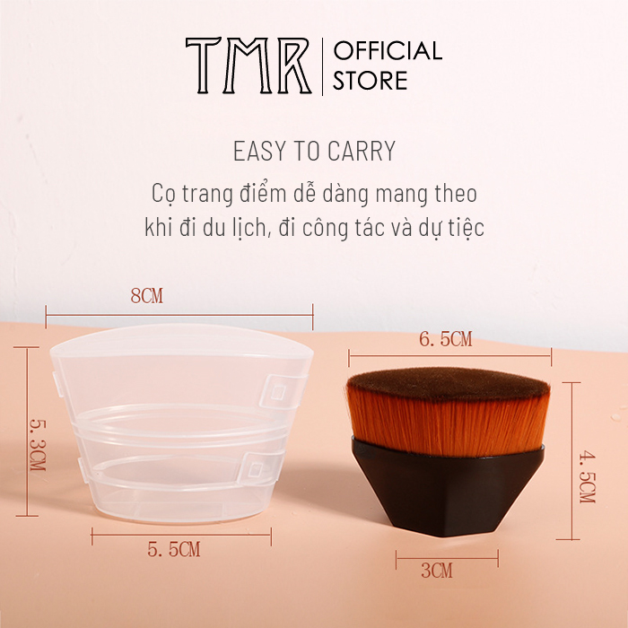 Cọ tán kem nền TMR No.55 Hexa tay cầm lục giác đầu cọ mềm mịn chất lượng cao, tán mỏng mịn lớp nền