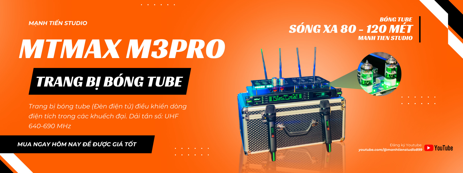 HÀNG CHÍNH HÃNG | Micro Bóng Tube Cao Cấp MTMAX M3Pro, Bắt Sóng Xa Đến 120 Mét Tần Số UHF Cực Cao 640-690 MHz Cùng Công Nghệ Cảm Biến Tự Ngắt Hiện Đại, Thiết Kế Sang Trọng Khi Setup Mọi Không Gian Bảo Hành 12 Tháng