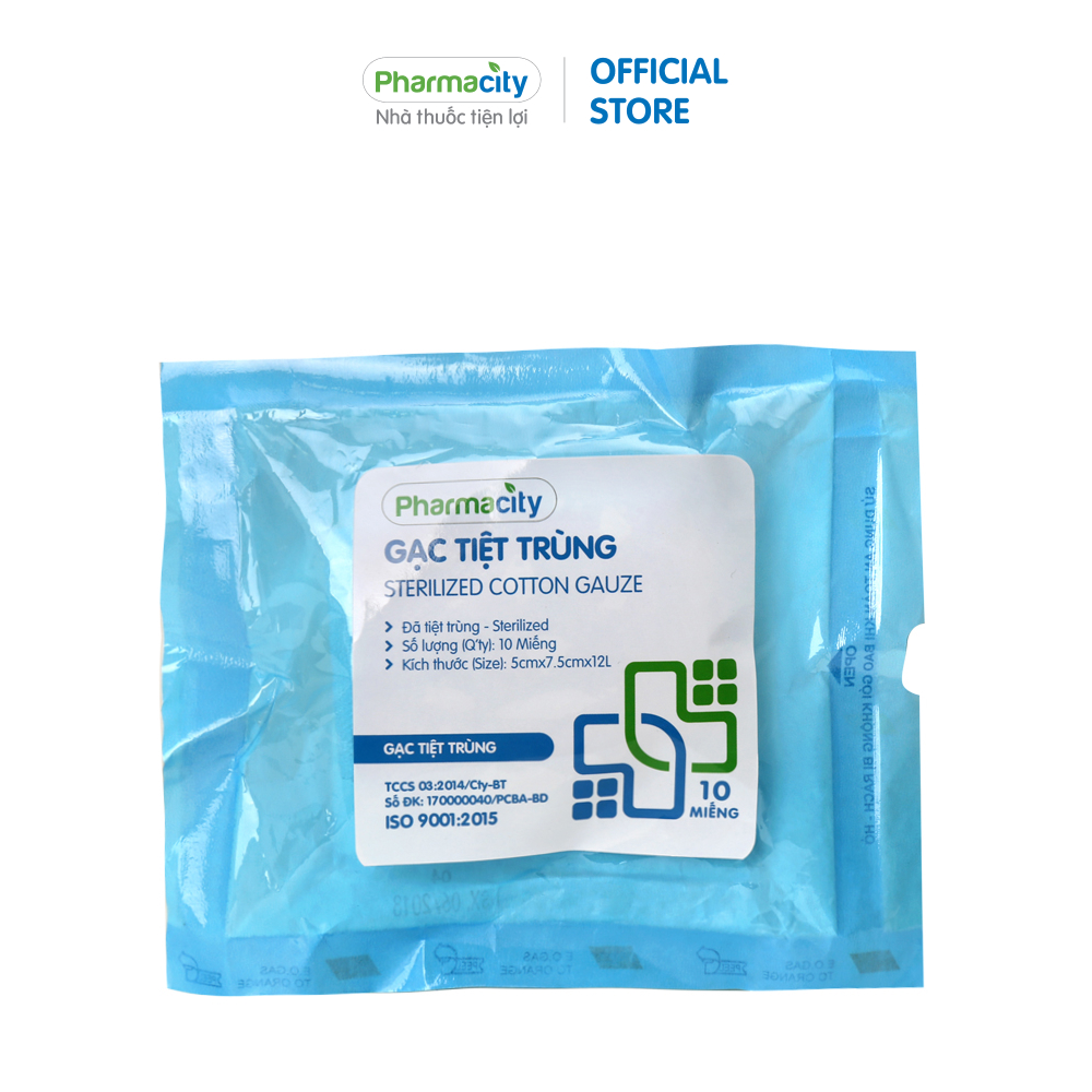 Gạc y tế tiệt trùng Pharmacity (Gói 10 miếng)