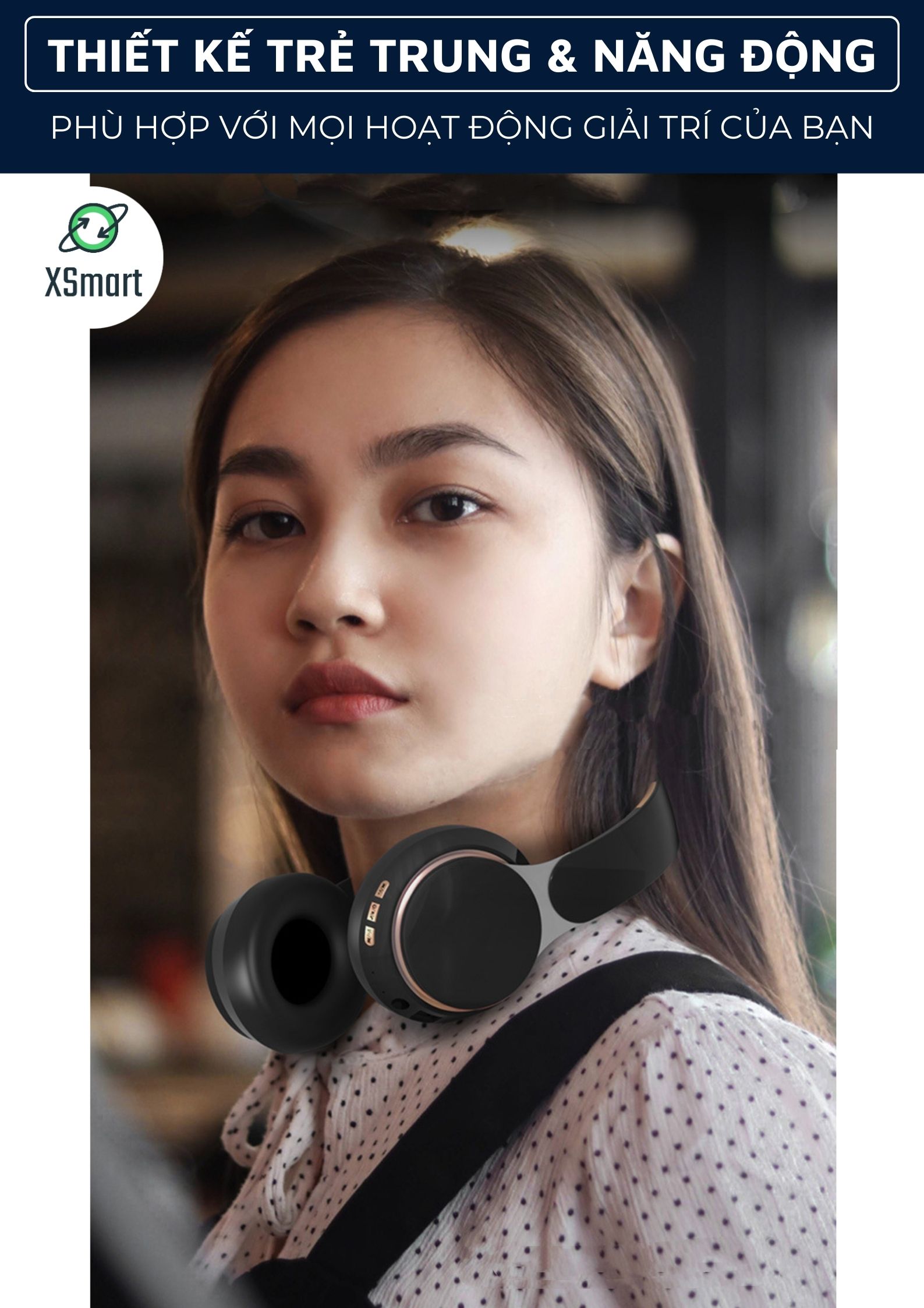 Tai Nghe Headphone Chụp Tai Không Dây Bluetooth X-Bass Âm Thanh Nổi Nghe Nhạc, Chơi Game-Hàng Chính Hãng