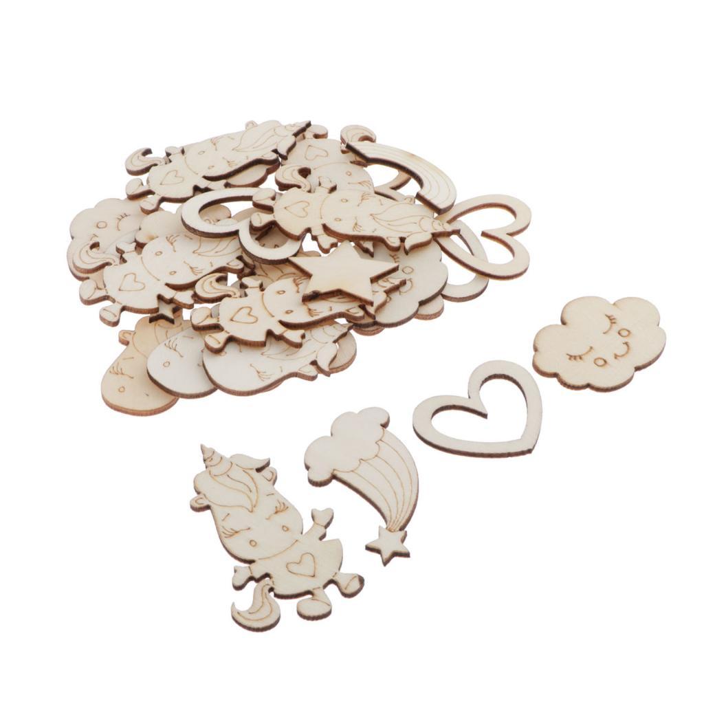 30x Bulk Wooden Shapes Blank Wood Hearts Art Craft Card Making