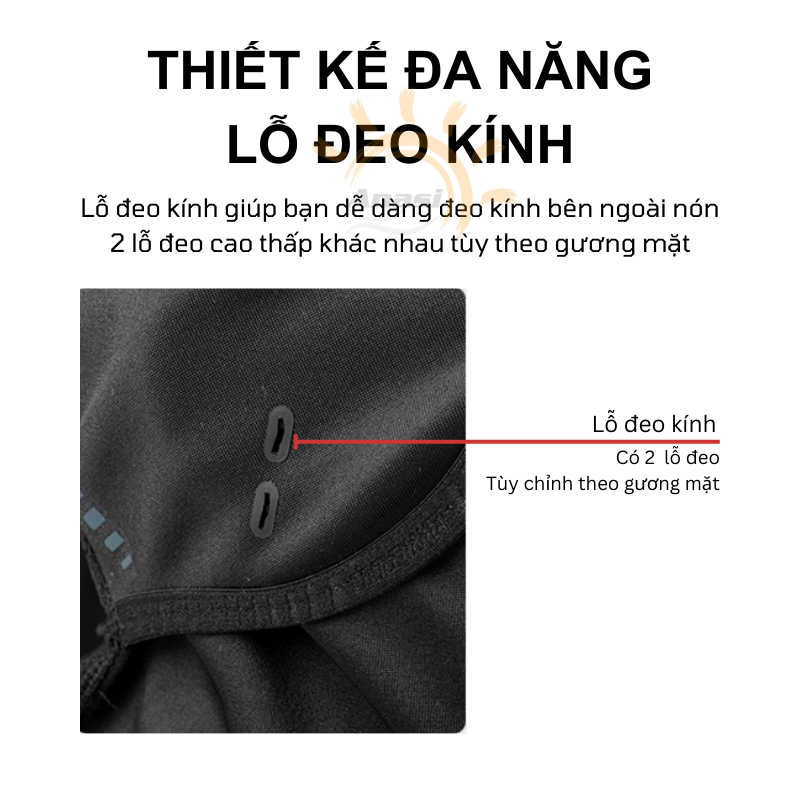 Nón trùm đầu khẩu trang vải nỉ dày dặn Anasi NJ99 - Mũ trùm đầu chống gió, chống nắng, che tai cao cấp