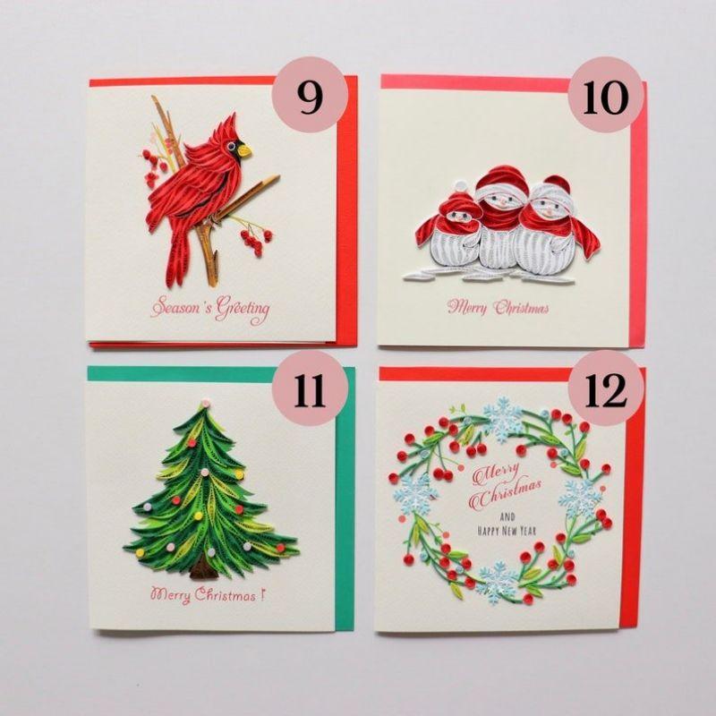 THIỆP QUILLING NOEL NHIỀU MẪU