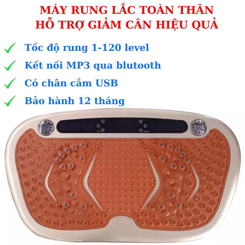 Máy Rung Lắc Toàn Thân Thế Hệ Mới T1500 120 Tốc Độ Rung - Thiết Bị Hỗ Trợ Giảm Cân Tại Nhà Hiệu Quả, Kết Nối Nghe Nhạc Qua Blutooth