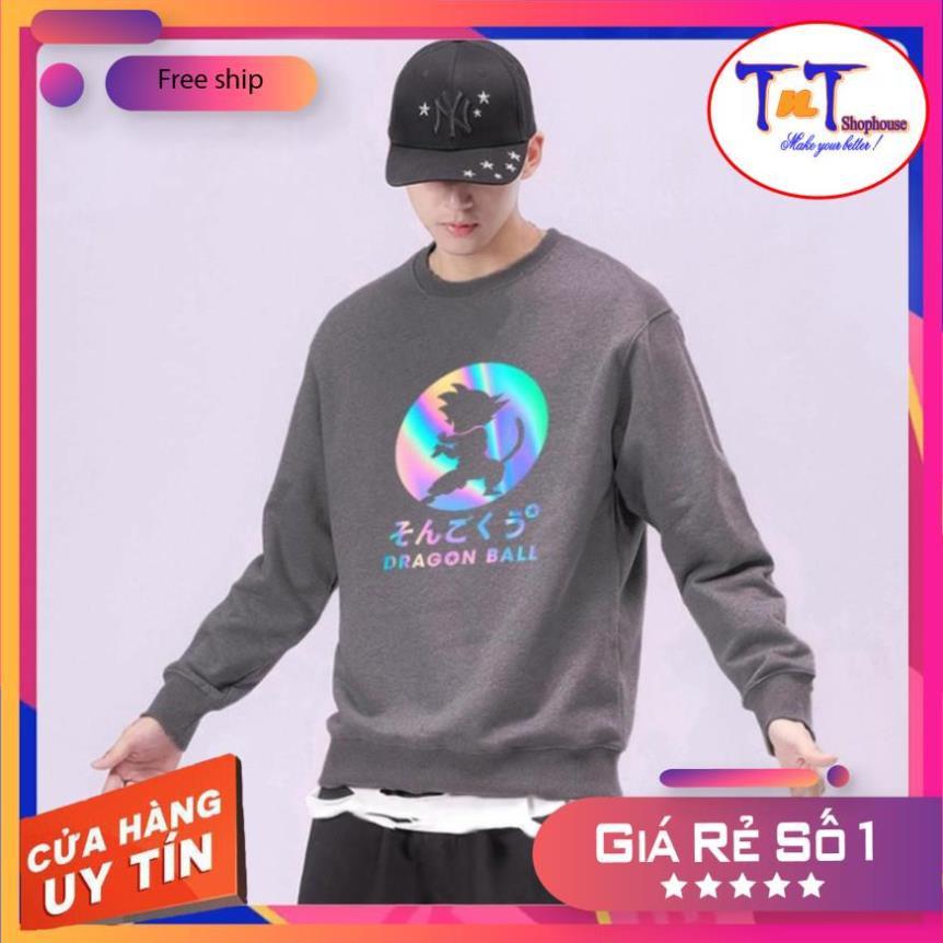 AS44 Áo Sweater Dragon Ball Phản Quang, Aó Nỉ Dài Tay Nam Nữ Cá Tính thời trang cao cấp