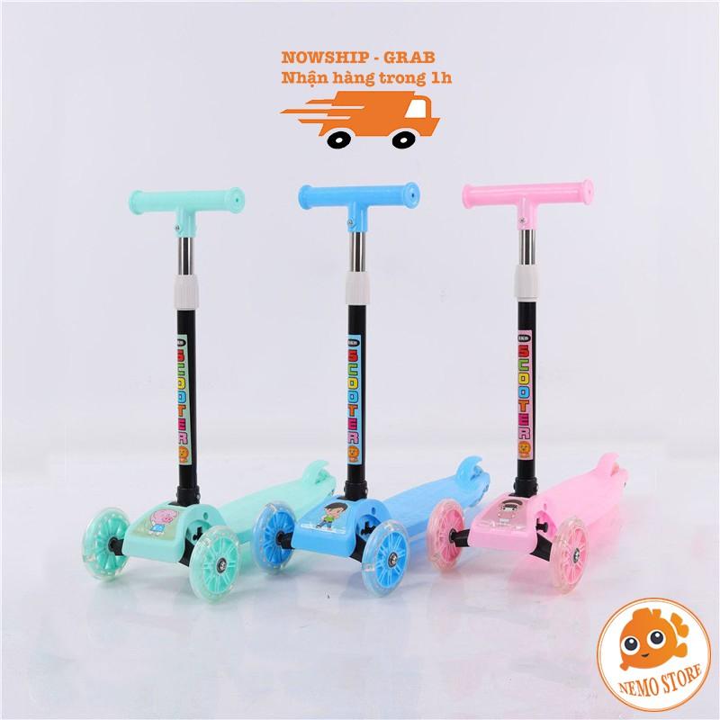 Xe scooter cho bé xe trượt scooter trẻ em 3 bánh gấp gọn có đèn phát sáng