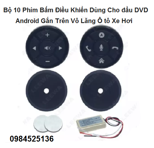 Bộ 10 Phím Bấm Điều Khiển vô lăng không dây Dùng Cho đầu DVD, Android Gắn Trên Vô Lăng Ô tô Xe Hơi dành cho tất cả cá dòng xe