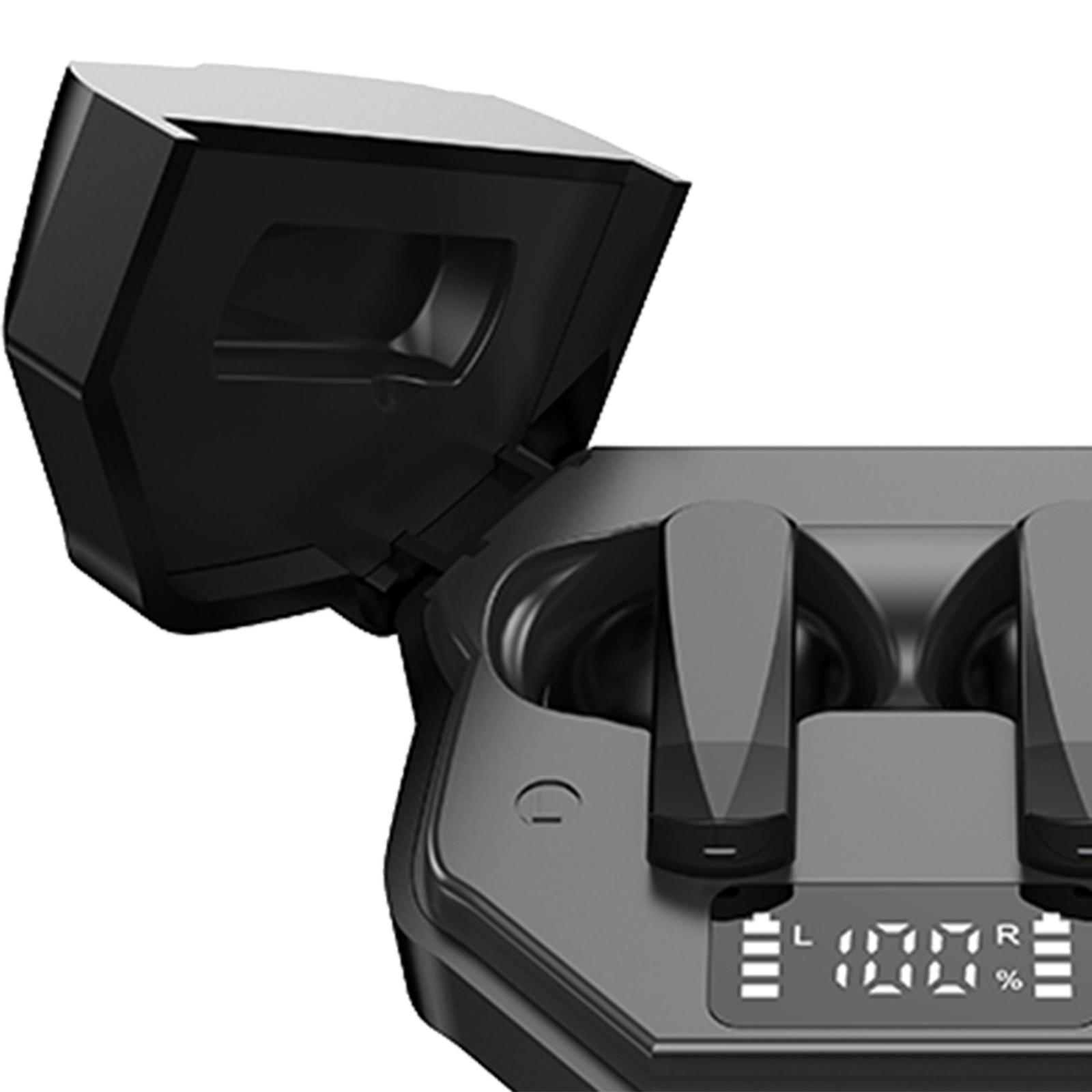 Bluetooth 5.2 Earbuds Earphone Built in Mic Headset Gaming Phones Black