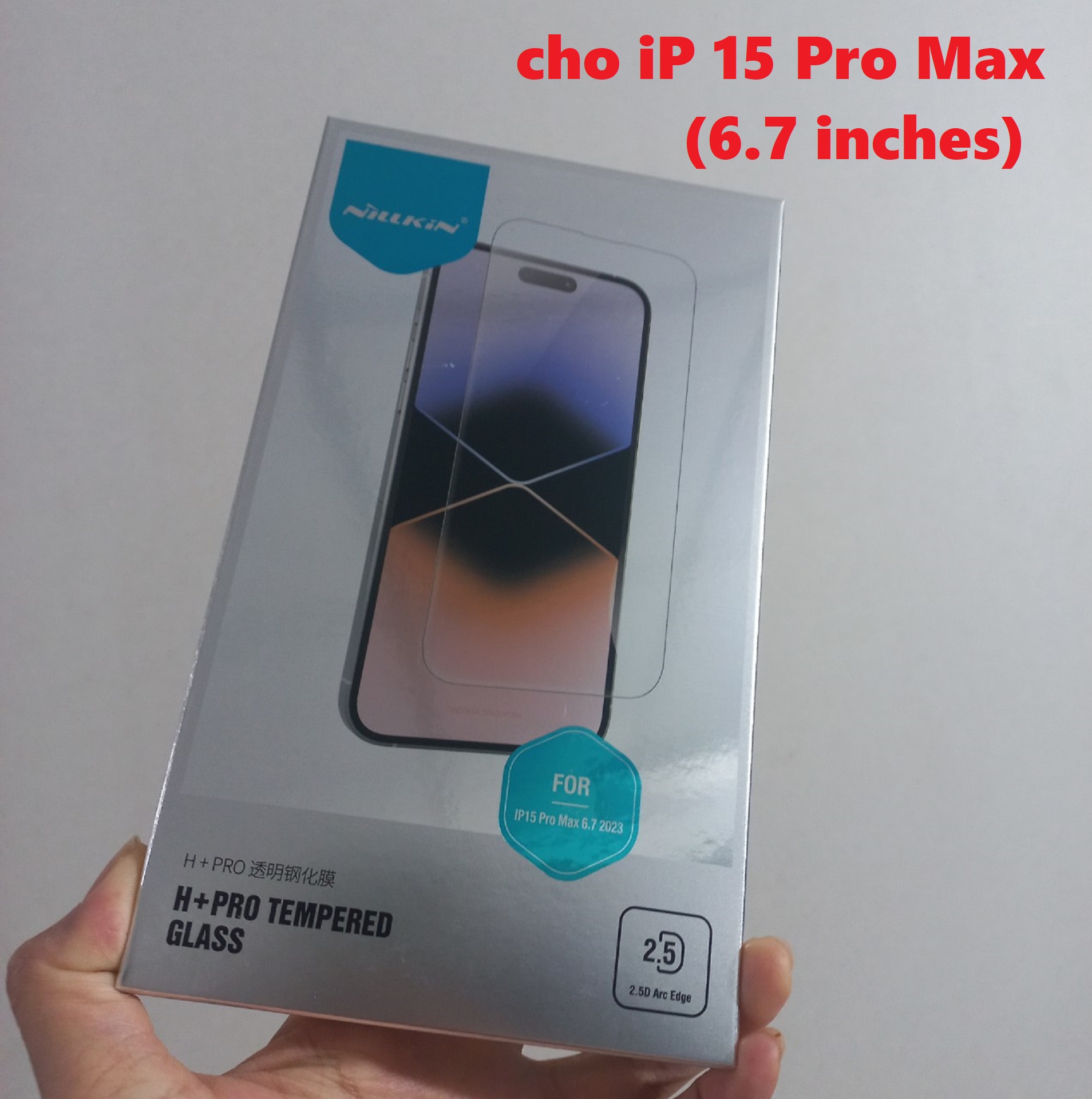 Kính cường lực chống chói 0.2mm cho iP 15 Pro 15Pro Max full trong suốt không viền Nillkin Amazing H+PRO _ Hàng chính hãng