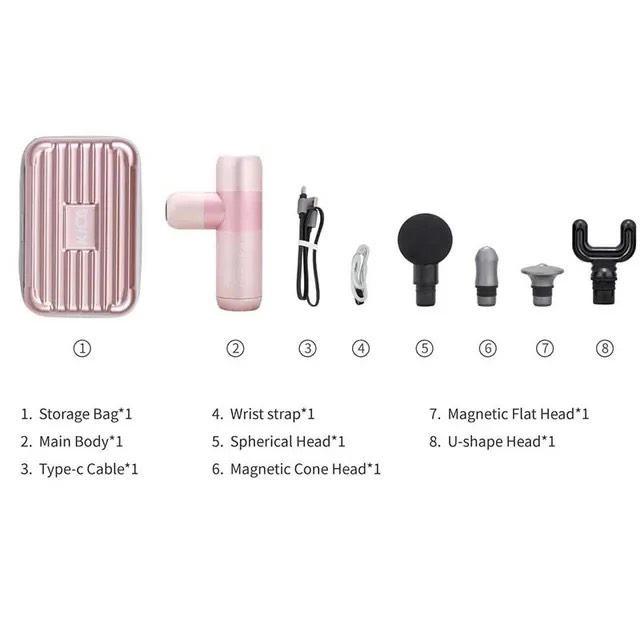 ƯU ĐÃI TẶNG QUÀ - Máy Massage Mini Cầm Tay Kica K2, Súng Mát Xa 4 Đầu 4 Cấp Độ Massage làm giảm mệt mỏi cơ bắp, đau nhức- Hàng Chính Hãng