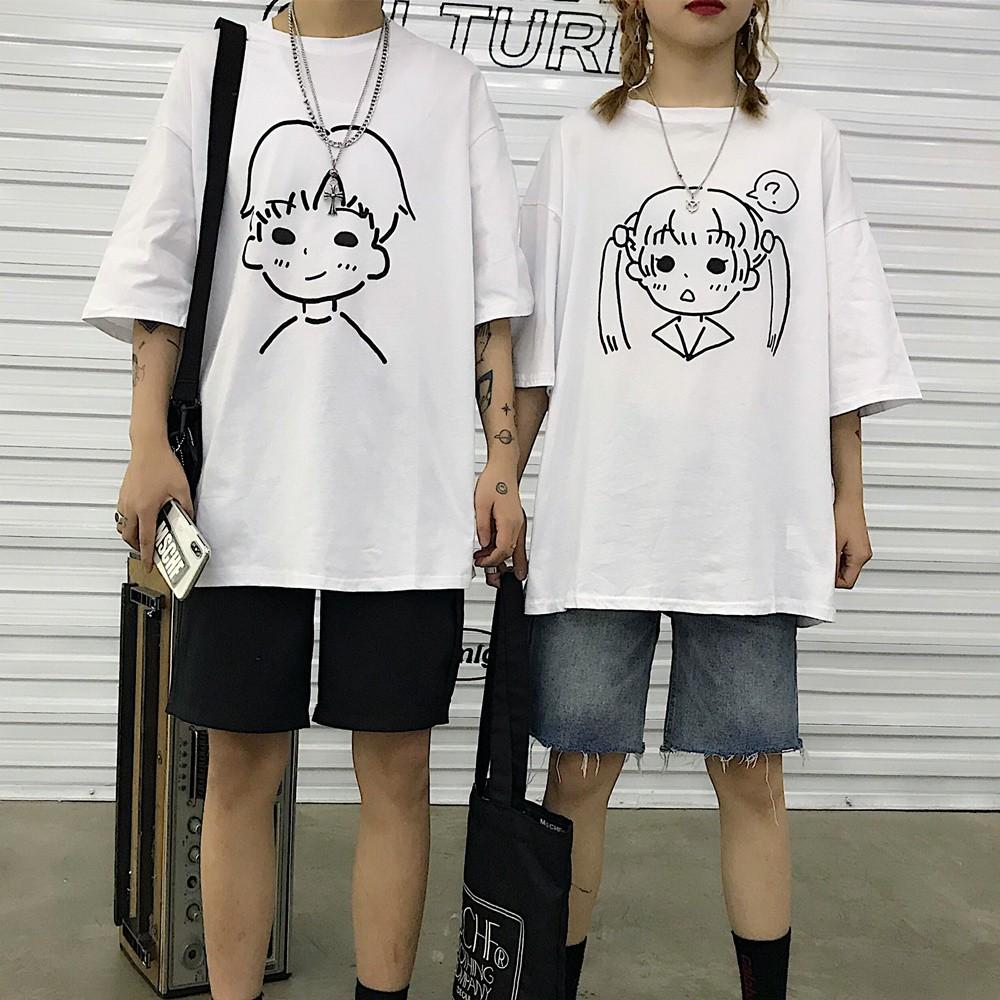 Áo thun tay lỡ 194SHOP vải coton dày dặn, co dãn, form rộng - Áo Đôi
