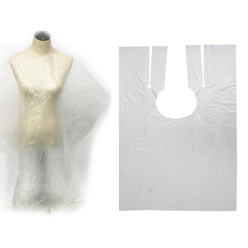 100 Pieces Disposable Hair Cutting Cape Gown Barber Shop Capes Gowns + Clips