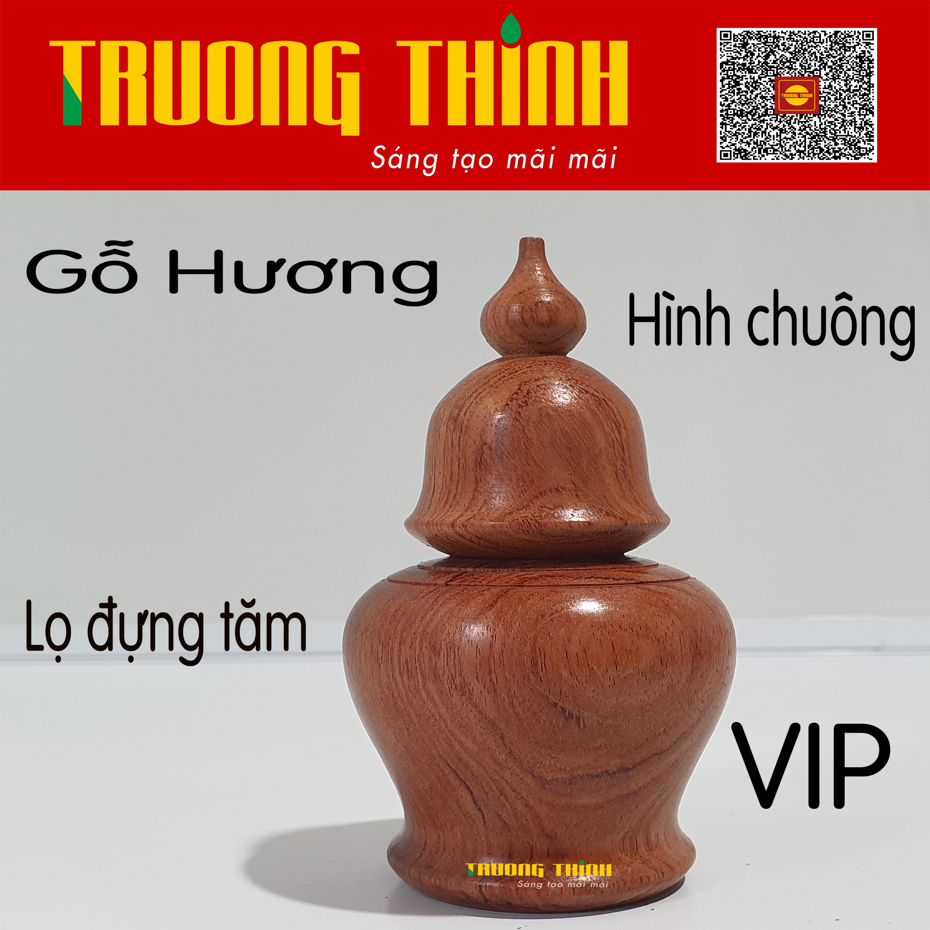 Lọ Đựng Tăm Bằng Gỗ Hương Cao Cấp Trường Thịnh Tiện Dụng Bền Đẹp Sang Trọng Tiết Kiệm – Hình Chuông Liền Khối.