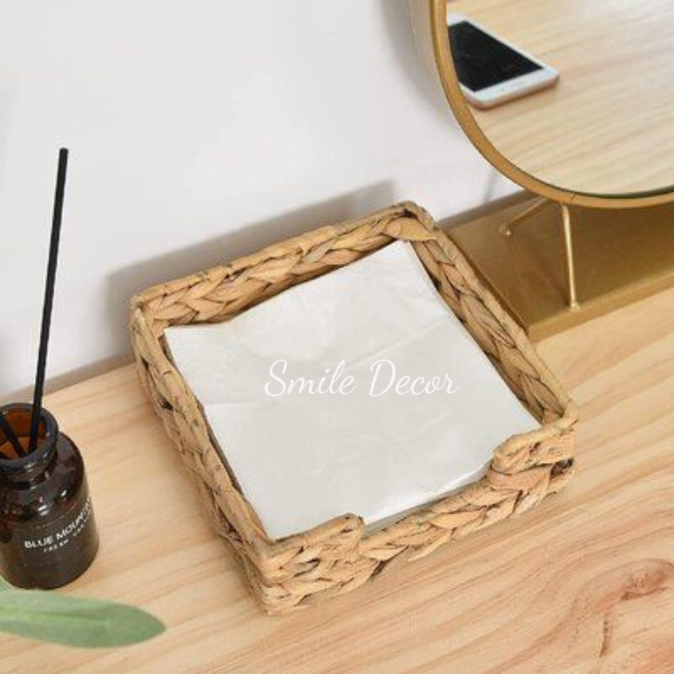 Khay đựng giấy ăn, khăn ăn hình vuông Smile Decor trang trí bàn tiệc, nhà hàng, khách sạn – Square hyacinth napkin holder