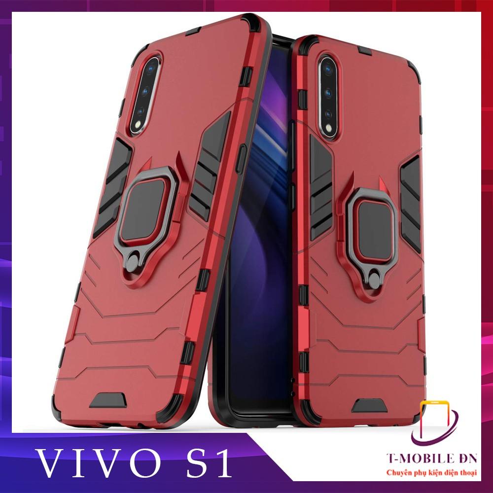 Ốp lưng cho Vivo S1 iron man chống sốc kèm nhẫn xoay chống xem video bảo vệ camera