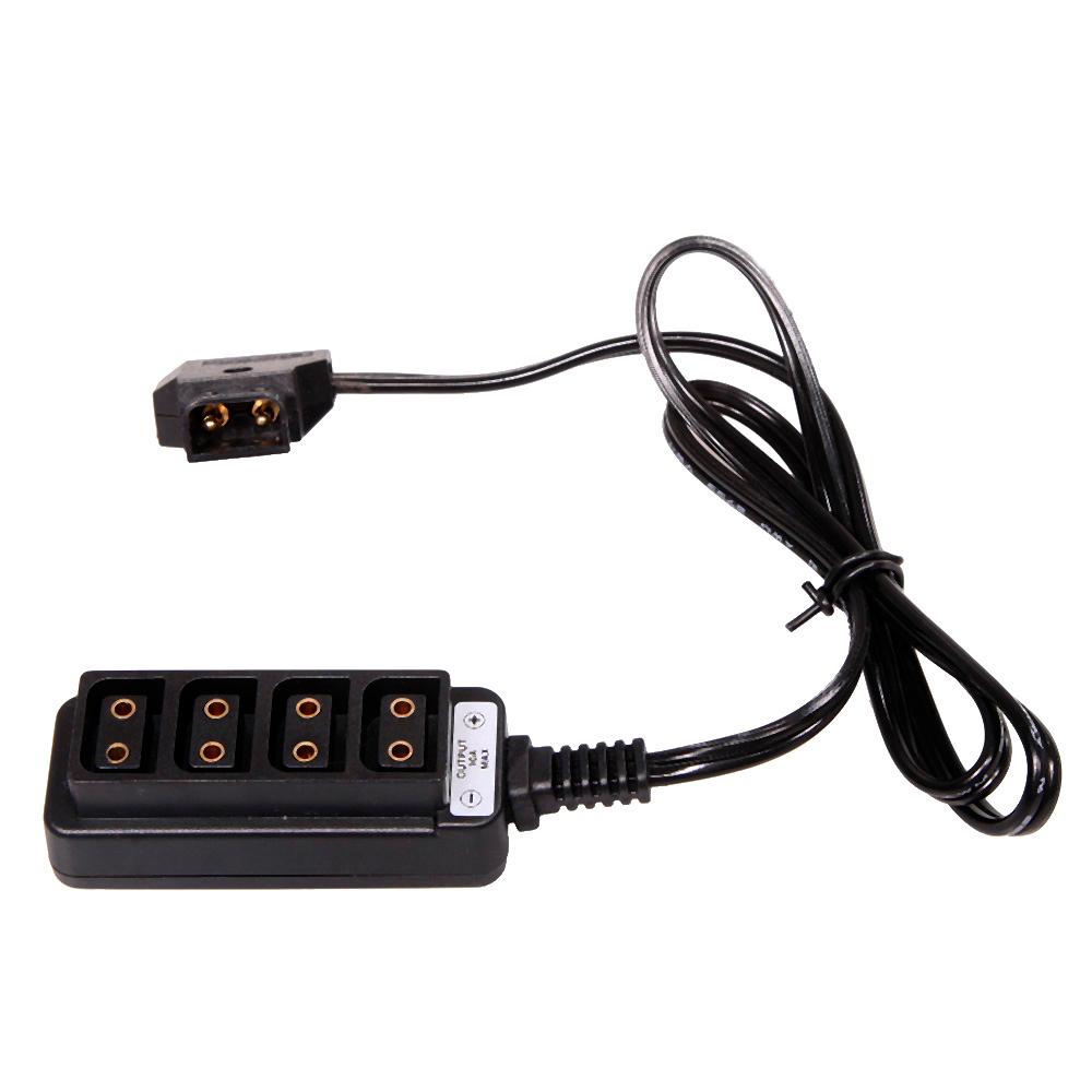 Male D-Tap B Type Power Tap to 4 Female D-Tap P-Tap Hub Adapter for Photography Power