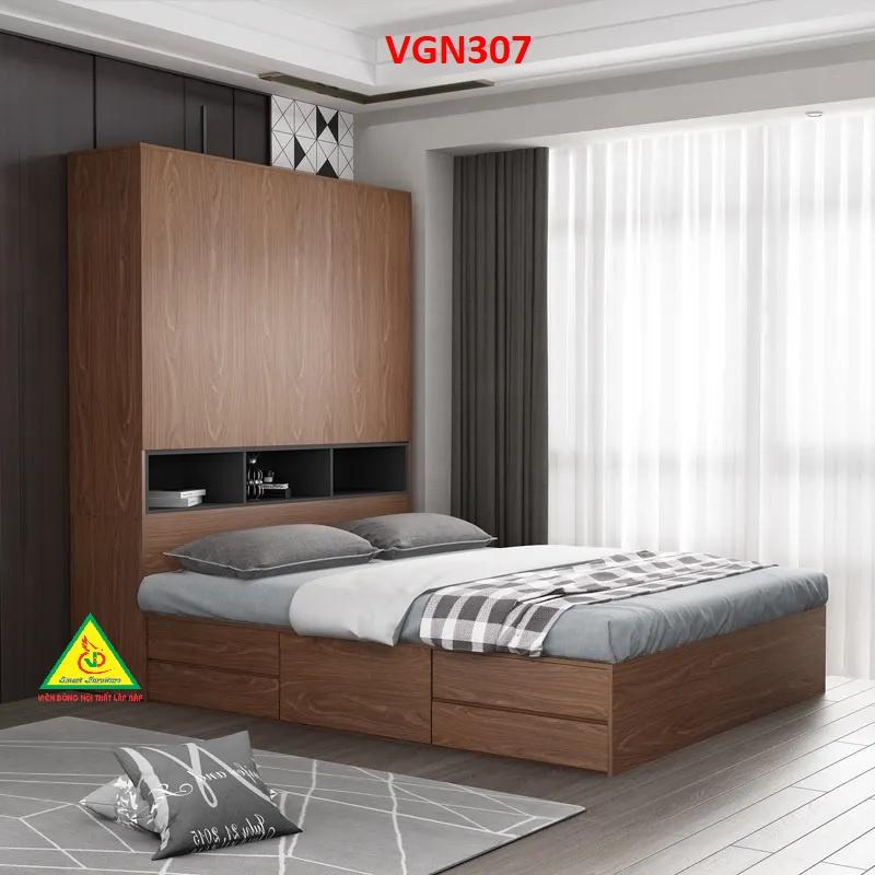 Giường ngủ đơn giản theo phong cách hiện đại VGN307 - Nội thất lắp ráp Viendong Adv