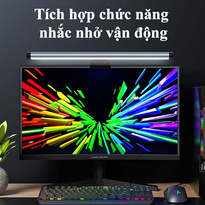 Đèn Màn Hình Máy Tính S3 Plus Ba Chế Độ Đèn Có Điều Khiển Từ Xa Chống Ánh Sáng Xanh Bảo Vệ Mắt Đèn Treo Màn Hình Chống Cận Kiêm Đèn Học Đọc Sách Làm Việc Tích Hợp Chức Năng Nhắc Nhở Vận Động Bảo Vệ Sức Khỏe