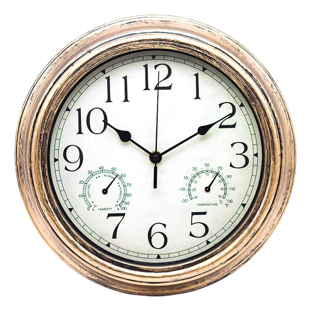 Wall Clock with Temperature and Humidity Home Bedroom Decor