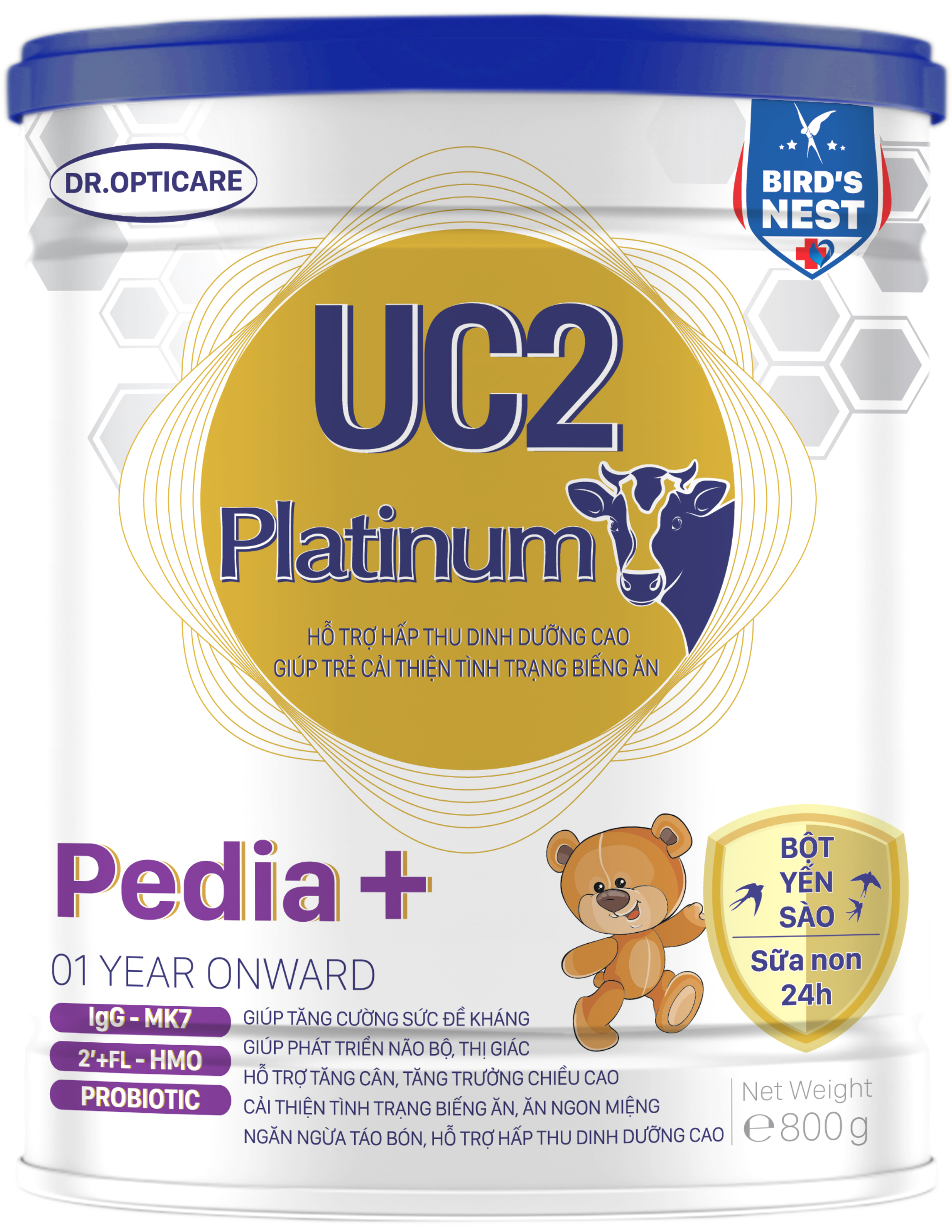 Sữa bột UC2 Platinum Pedia+ 800g (giúp bé cải thiện tình trạng biếng ăn, dành cho trẻ từ 1 tuổi trở lên)