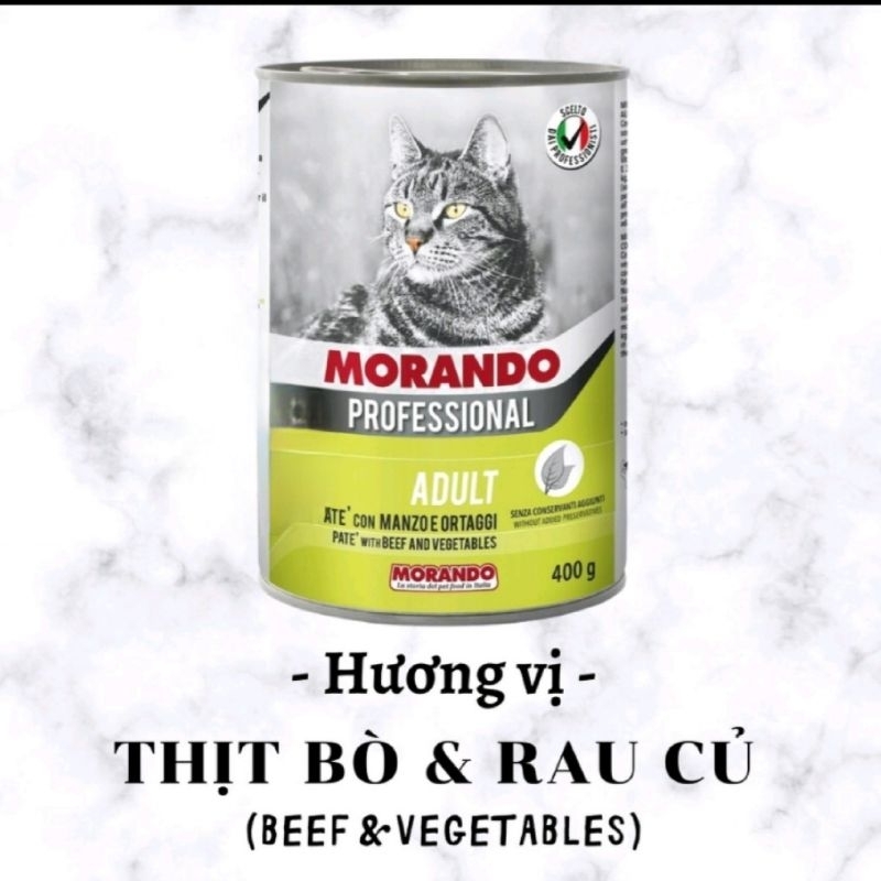 Pate Cho Mèo Nhiều Vị Morando Professional 400g, Thức Ăn Ướt Pate Cho Mèo 11 Vị Hấp Dẫn