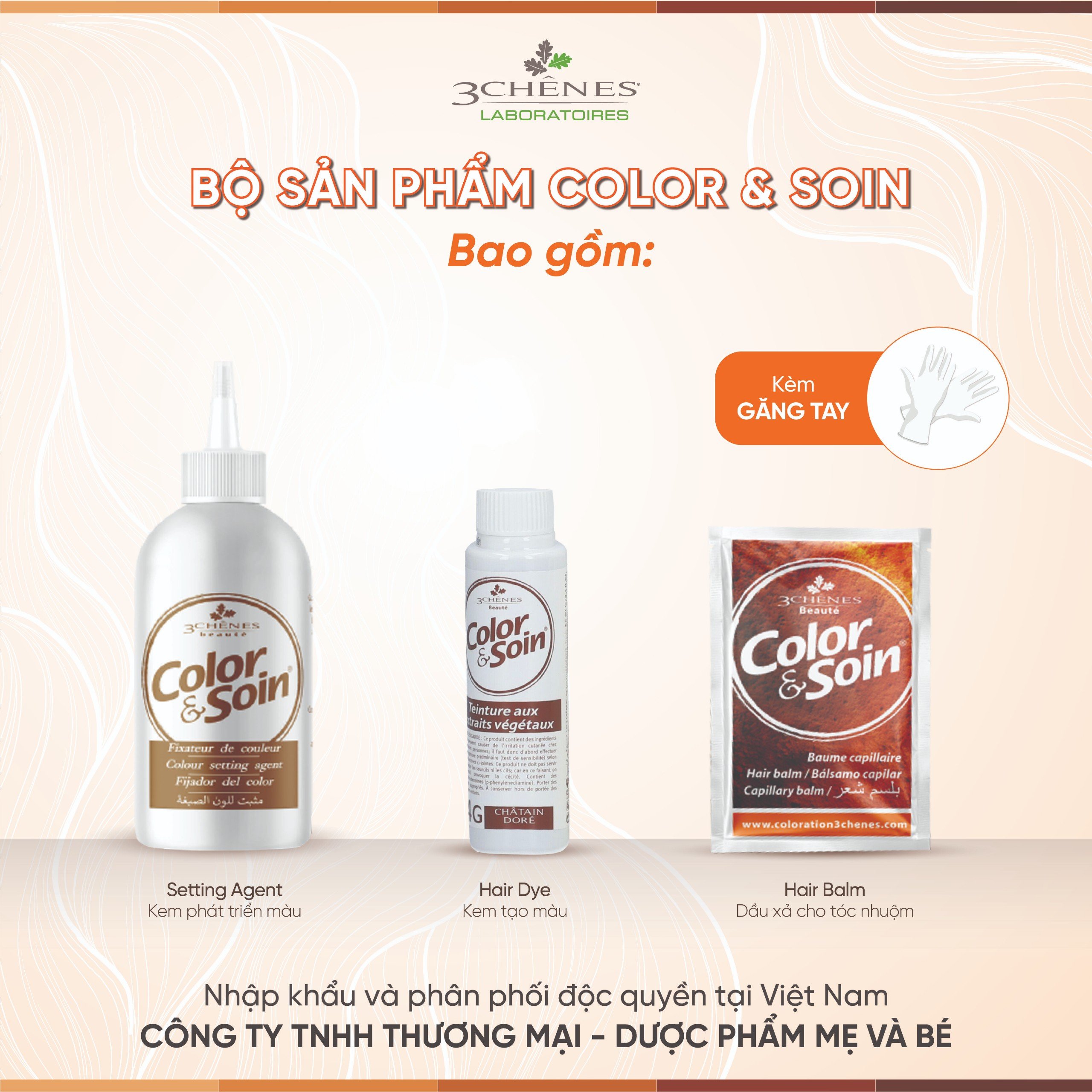 Thuốc Nhuộm Tóc Phủ Bạc 3 CHENES COLOR&amp;SOIN GOLDEN CHESTNUT 4G_MÀU NÂU HẠT DẺ ÁNH VÀNG_ Thảo dược Tự nhiên, An toàn Không chứa Amoniac [Nhập khẩu Pháp]