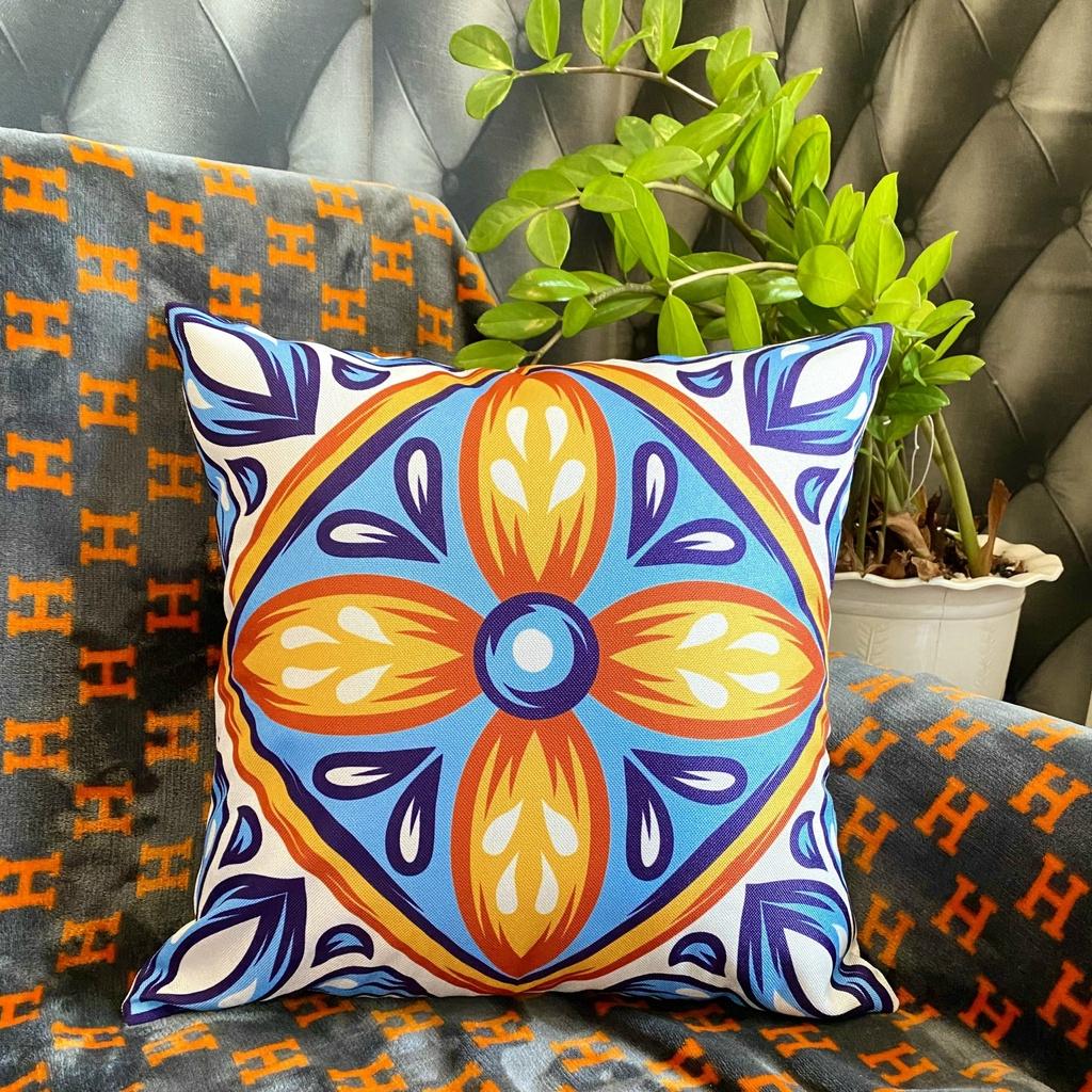 Gối Sofa Họa Tiết Cánh Hoa Bắc Âu - Gối Tựa Lưng Sofa Trang Trí Phòng Khách, Khách Sạn - Chất Liệu Vải Bố - Kích Thước 45x45cm