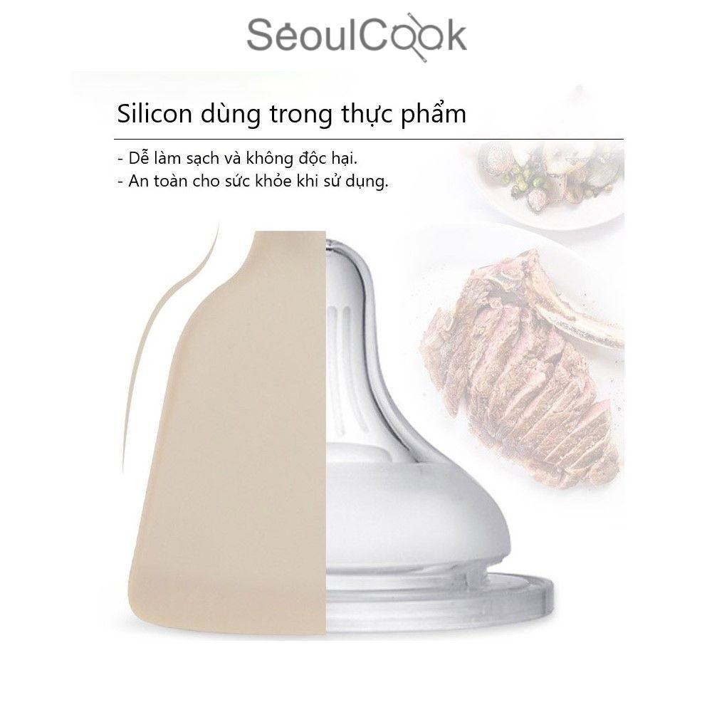 – Bộ 3 dụng cụ nấu ăn Vá/ Sạn/Xẻng có rãnh cán gỗ Seoulcook cao cấp, chống dính dùng cho nhà bếp