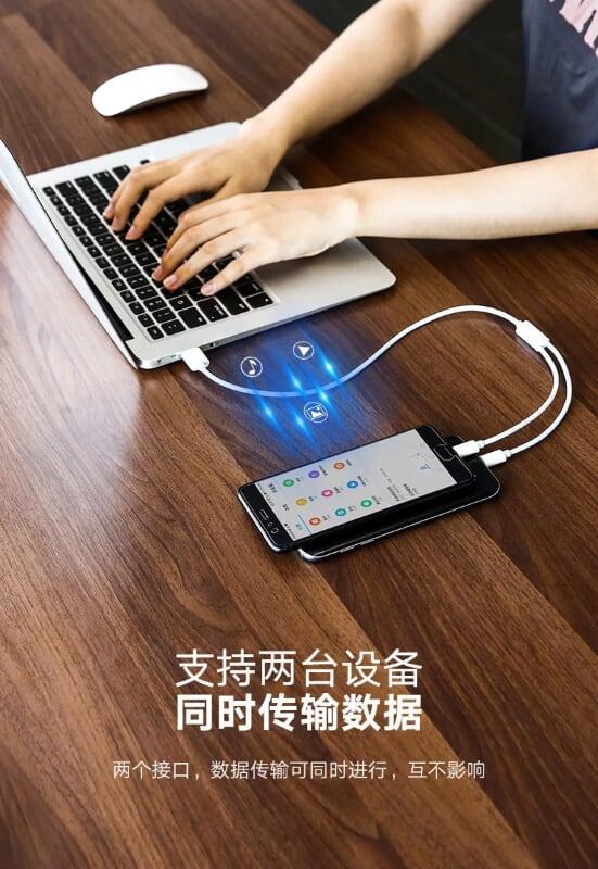 Ugreen UG30577US197TK 1.5M màu Trắng Cáp USB-A sang Micro USB + USB-C cao cấp - HÀNG CHÍNH HÃNG