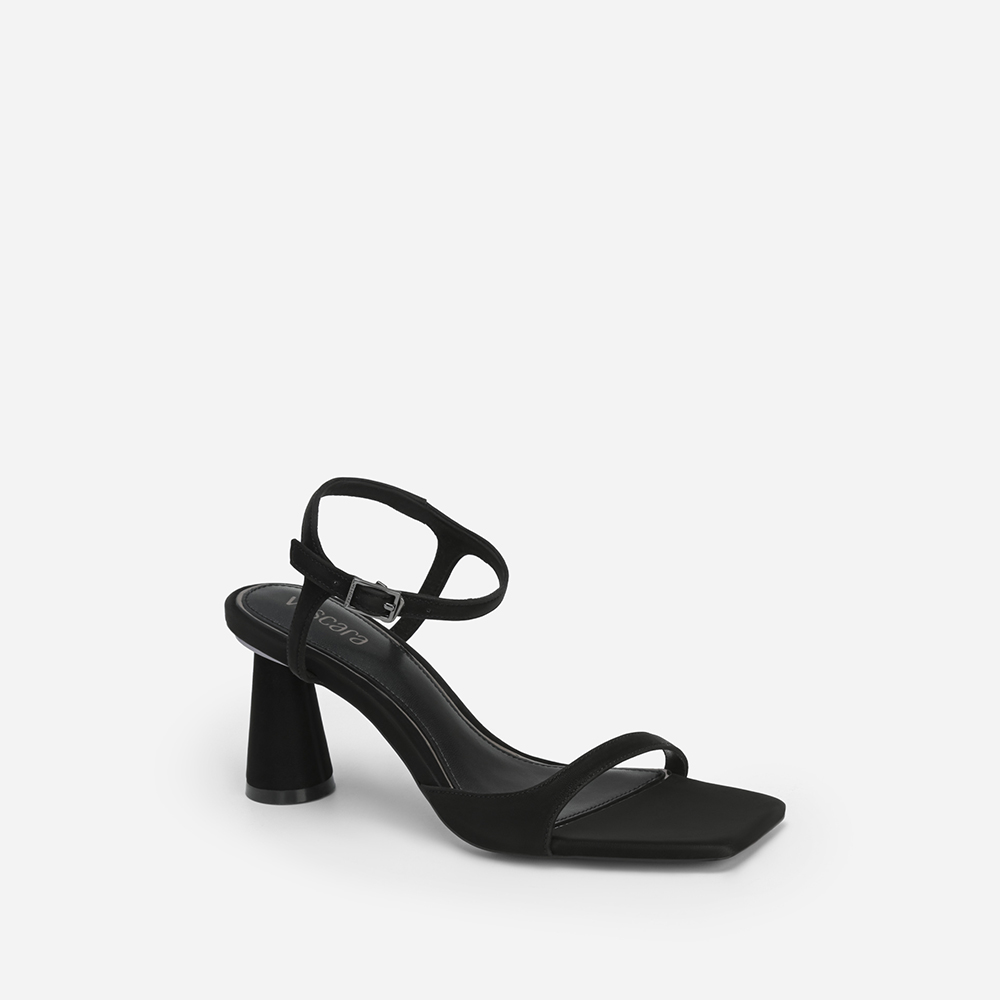 Vascara Giày Sandal Nhung Ankle Strap Gót Trụ - SDN 0736