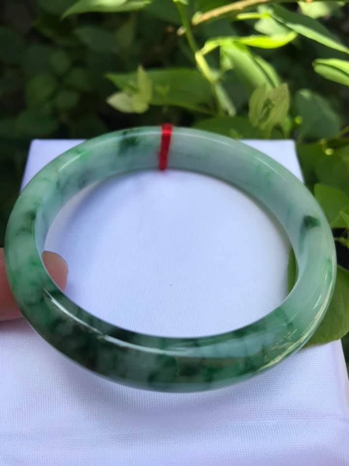 VÒNG KHỐI CẨM THẠCH BẢN HẸ SƠN THỦY SAO 54 SIZE VÒNG 54MM XANH VÂN BÓNG MƯỢT ĐẸP LẮM NỮ 53KG ĐẾN 63KG