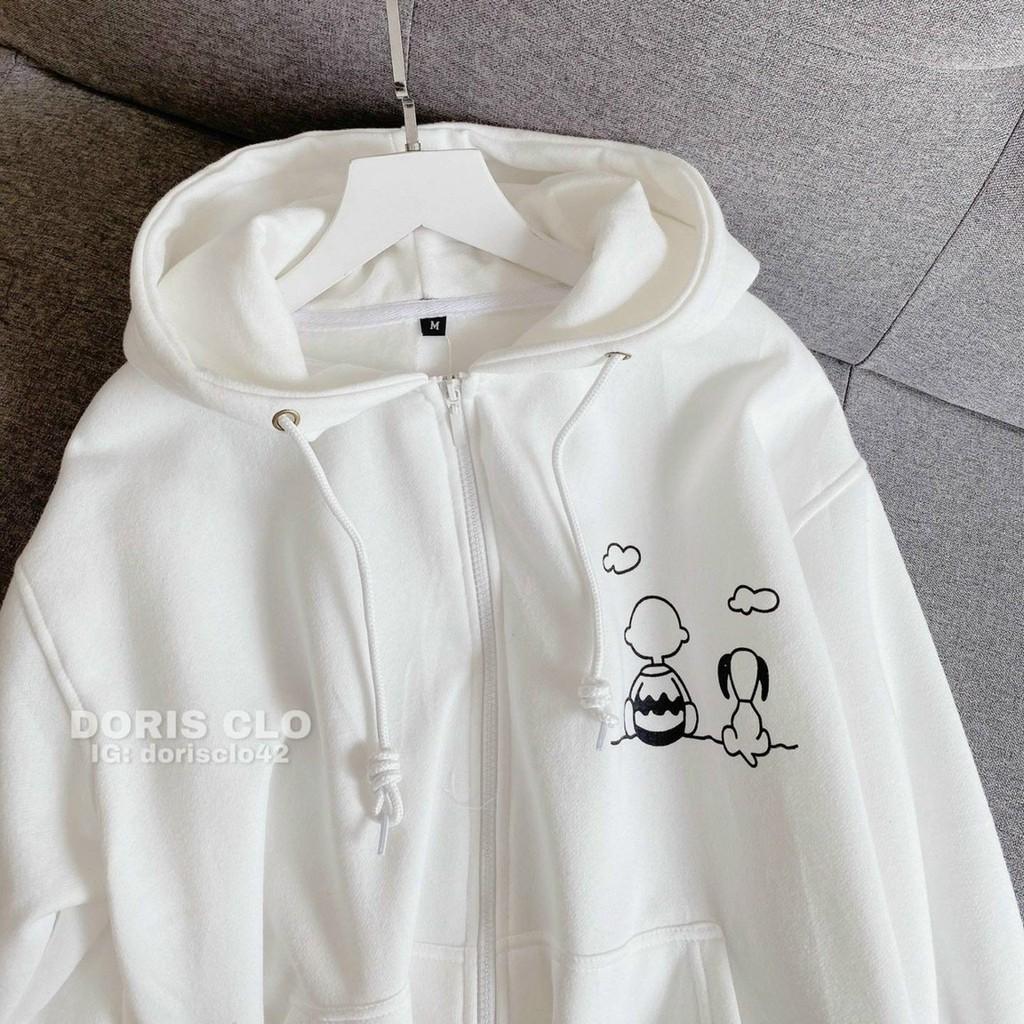 Áo Khoác Hoodie Nam Nữ Chú Chó Tâm Sự Siêu Cute Có Dây Kéo -Chất Nỉ Ngoại UNisex thoitrangsihienlinh