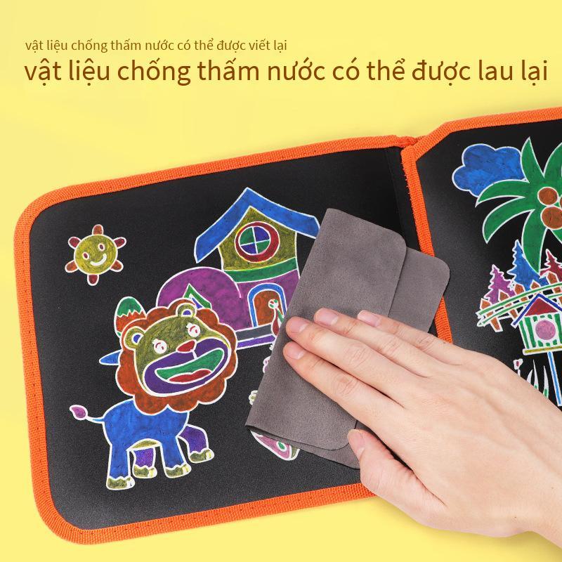 Phong cách mới nhất của trẻ em graffiti có thể xóa được cuốn sách vẽ tranh phát sáng ma thuật về nhà không bụi em bé vẽ bảng đen nhỏ bảng viết cho trẻ em