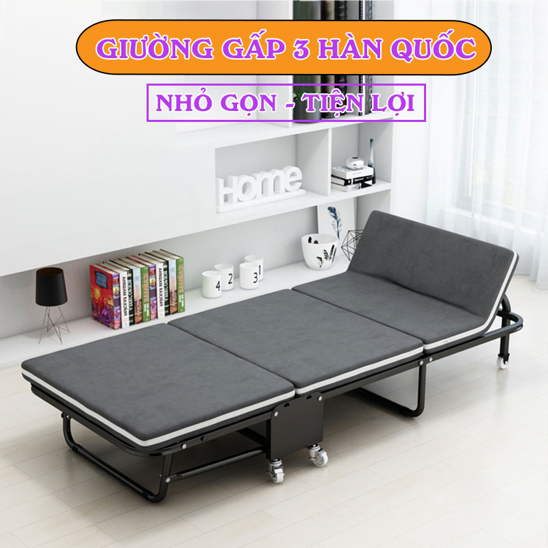 Giường Gấp Gọn 3 Khúc Cao Cấp NIKITA GB365 - Đệm Bọt Biển - Khung Sắt Sơn Tĩnh Điện - Chính Hãng NIKITA