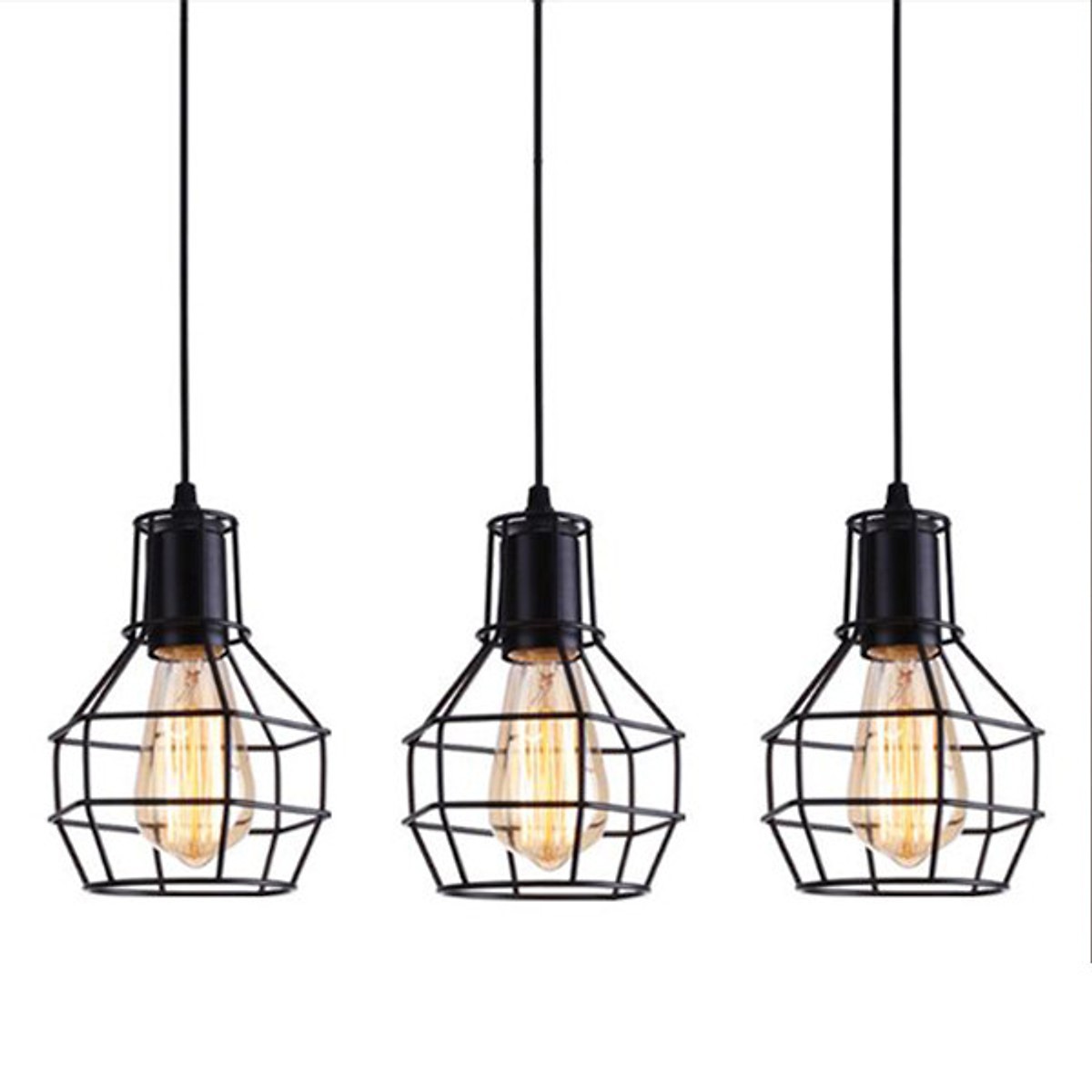 Đèn thả trang trí khung rọ sắt sơn tĩnh điện - kèm bóng LED chuyên dụng - đèn trang trí OPTICAL LAMP