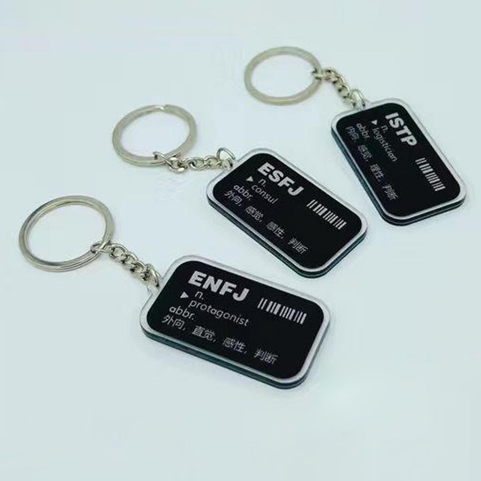 Keychain with Personality Words Pendant Hanging Pendant Acrylic Keychains Keyfob Car Keyring Key Chain Key Holder Ornament for Wallet Decor