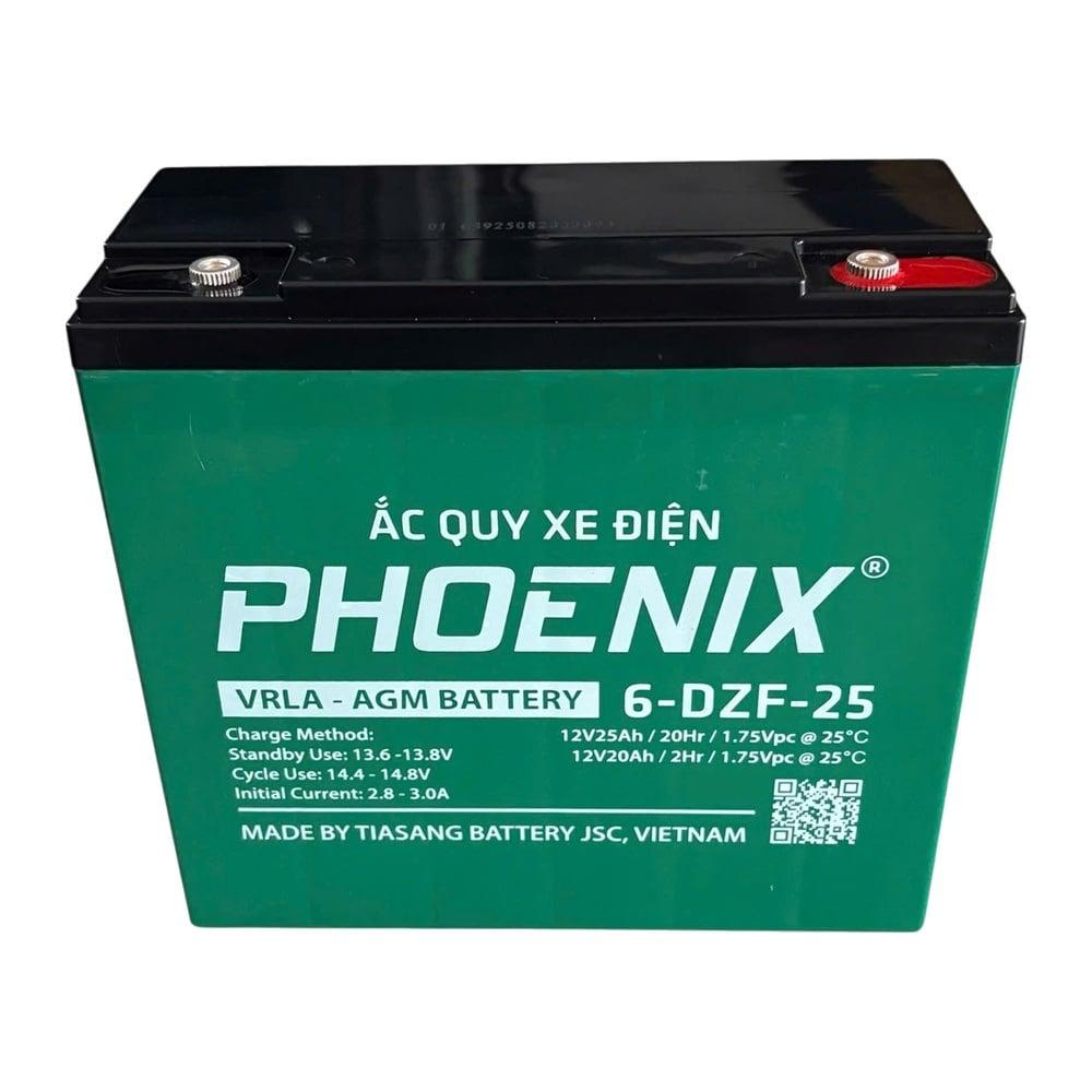 Ắc Quy Phoenix 6-DZF-25 (12V 25Ah) Cho Xe Đạp Điện, Xe Máy Điện