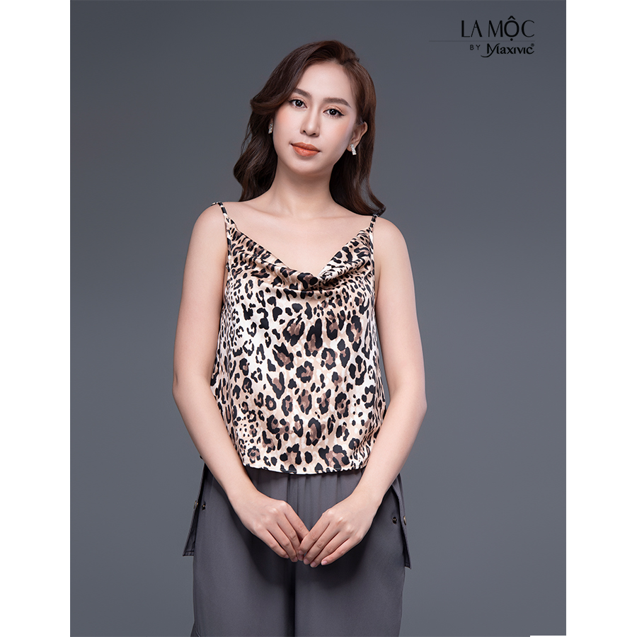 Áo beo lụa cát cổ đổ LM112407 [BST Da Beo